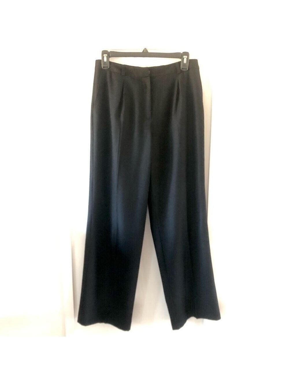 Vintage Talbots Black Wool Pants High-waisted Wide Leg Size 6 Petite 90's/Y2K